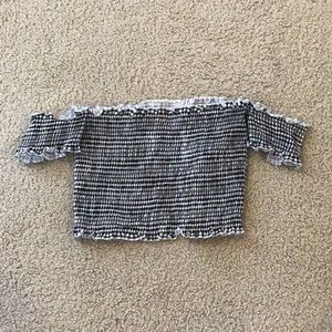 PacSun off the shoulder crop top.